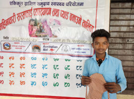Spreading his knowledge about menstrual hygiene